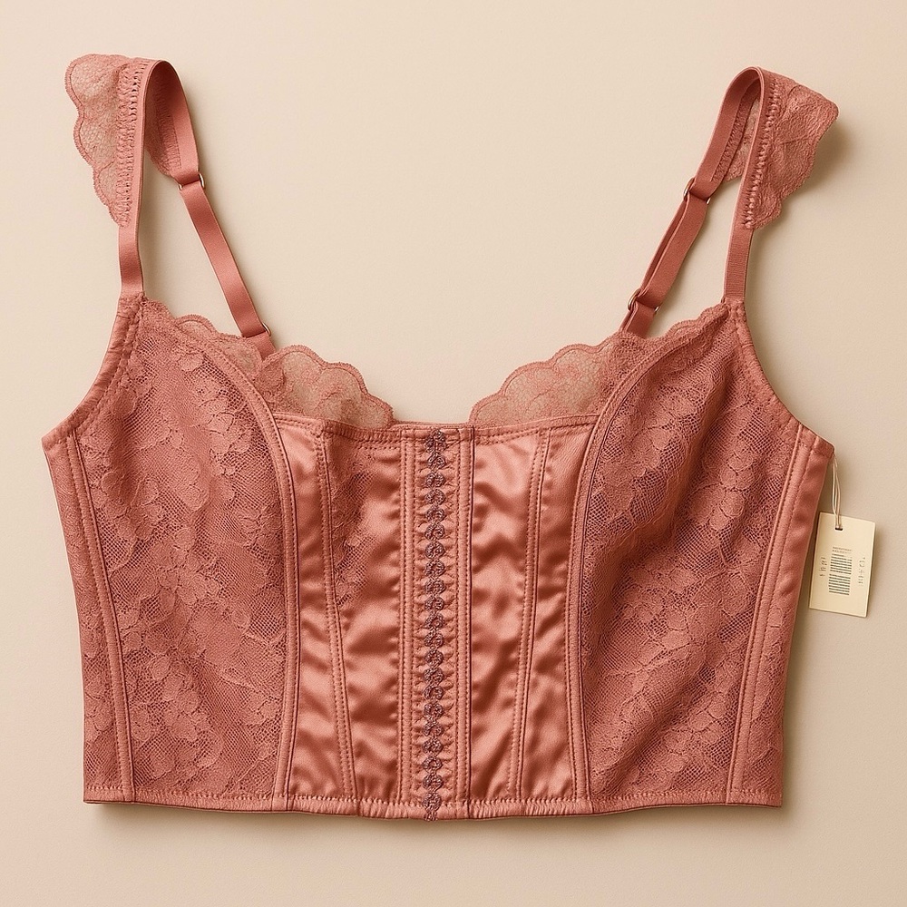2/$25 Cuidado Con El Perro Dusty Pink Corset Bra